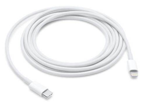 Apple - Charge/Sync Lightning to USB-C Cable 3ft White