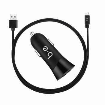 Blu Element - Car Charger Dual USB 3.4A w/Micro USB Cable Black